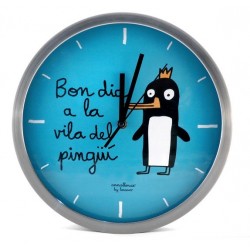 Rellotge paret Bon dia a la vila del pingüí