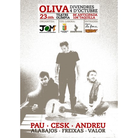 Entrada Concert a Oliva 4 d'octubre