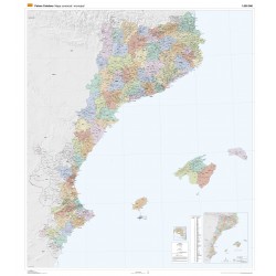 Mapa polític dels Països Catalans (comarques i poblacions) gran