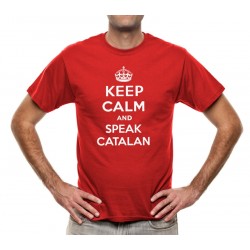 Samarreta vermell Keep Calm and speak catalan