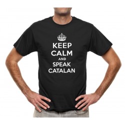 Samarreta negre Keep Calm and speak catalan