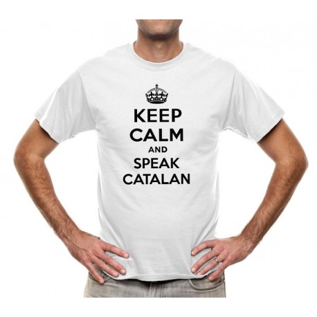 Samarreta blanca Keep Calm and speak catalan