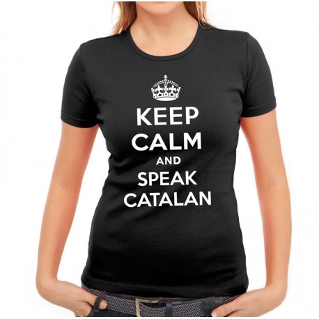 Samarreta noia negra Keep Calm and speak catalan
