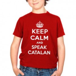 Samarreta vermell 8 anys Keep Calm and speak catalan