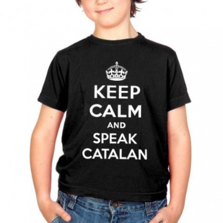 Samarreta negre 8 anys Keep Calm and speak catalan