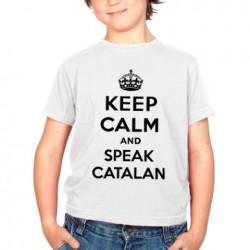 Samarreta blanca 8 anys Keep Calm and speak catalan