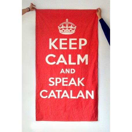Tovallola tècnica mida petita Keep Calm and speak catalan