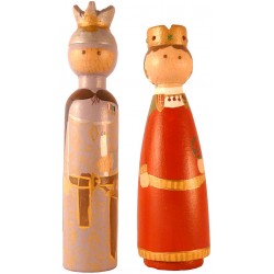 Reproducció artesanal figures de fusta de la parella de gegants de Mataró