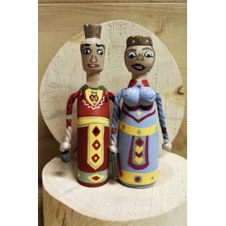 Reproducció artesanal figures de fusta de la parella de gegants bojos de Solsona
